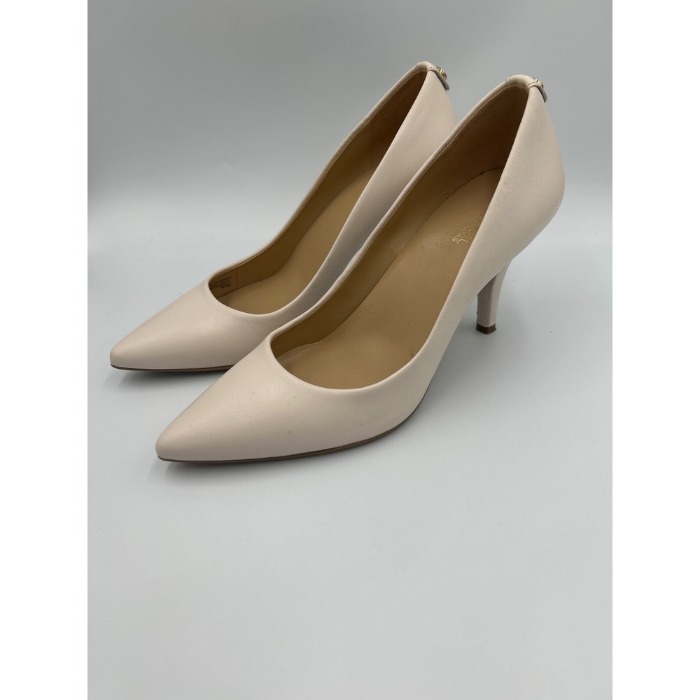 Michael Kors Dorothy Flex Pump Cream Leather Pointed Toe Stiletto Heel Size 7 - Picture 7 of 9